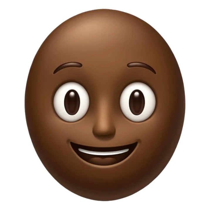 A coffee bean with a face, anthropomorphized to look like a man sticker