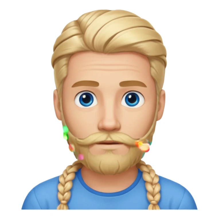 sakalı ve örgülü saçı olan sarışın adam sticker