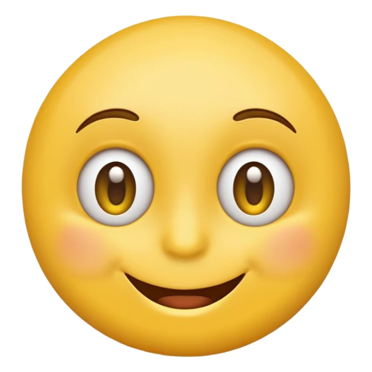 Emoji, yellow round smiling face, curved eyes narrow and snide sticker