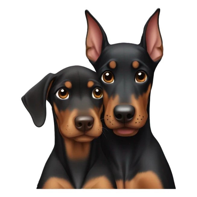 One Doberman puppy and one adult doberman sticker