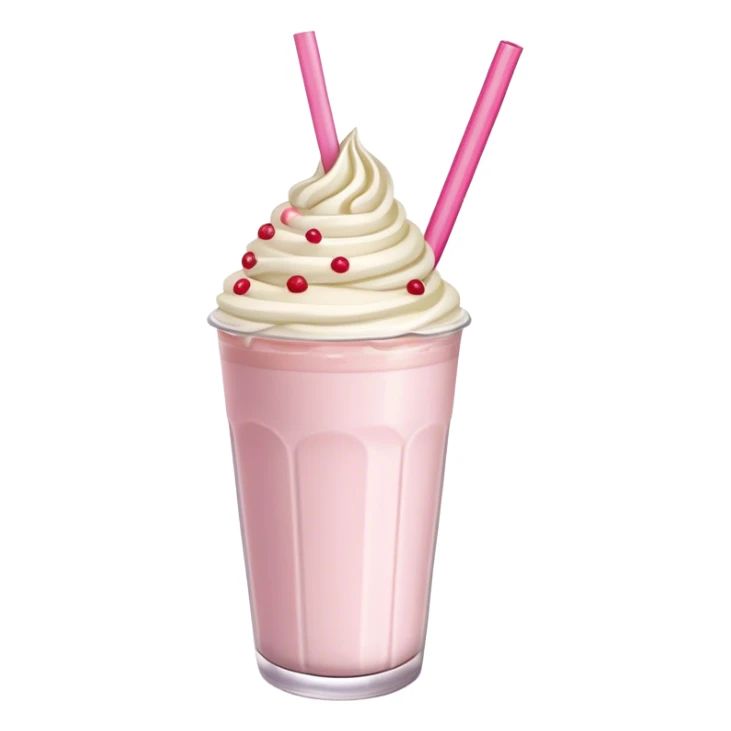 birthday cake milkshake with one pink straw sticker