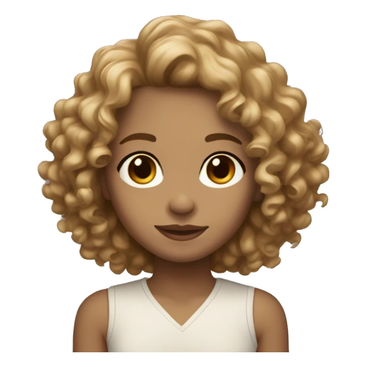 light skinned girl with light brown curly hair shoulder length  sticker