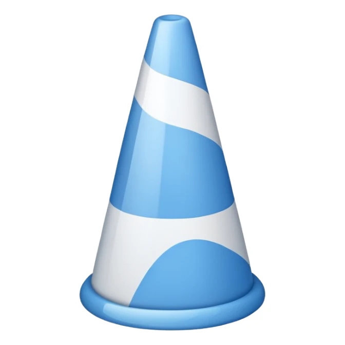 full and white blue cone sticker