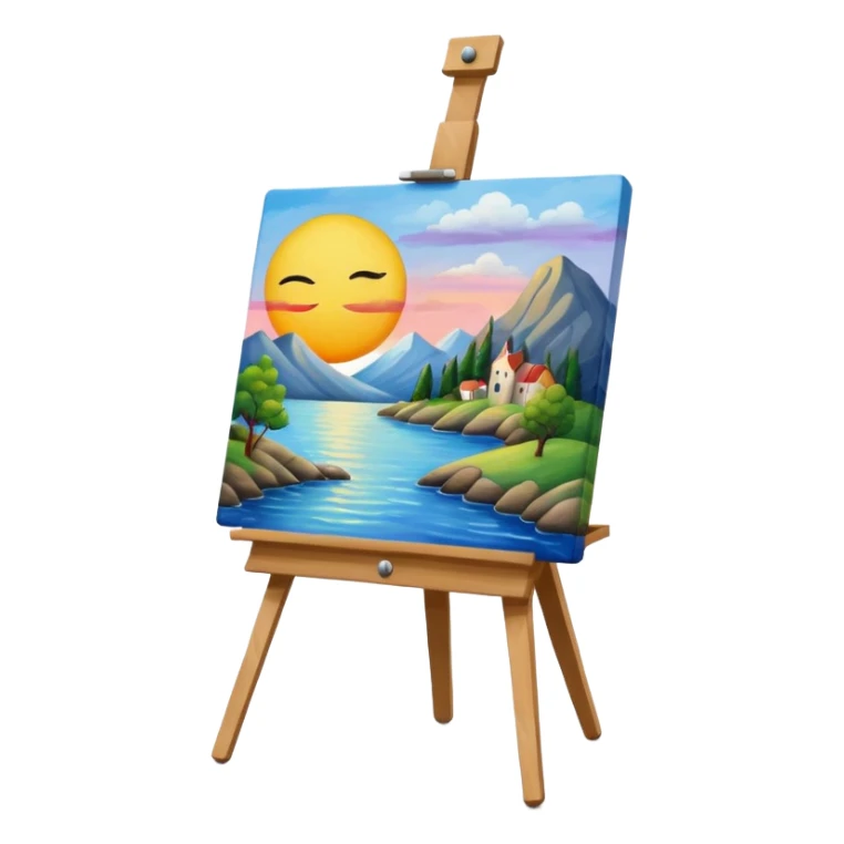 Canvas with a painting on an easel sticker