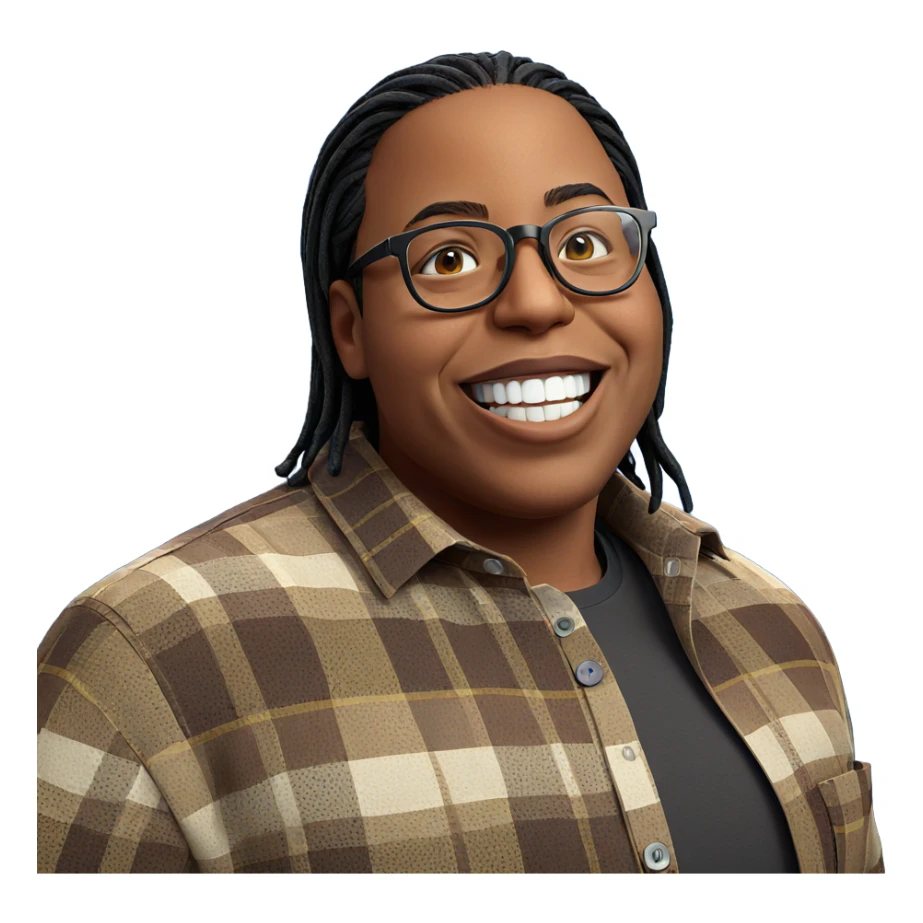 smiling male in glasses sticker