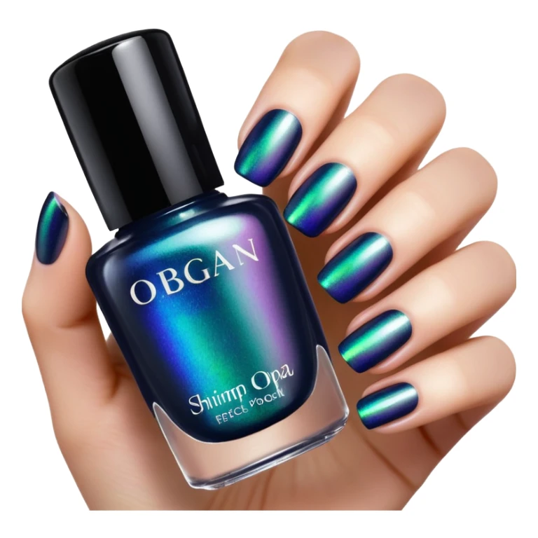 Colorshifting incredibly beautiful shimmering black opal effect Nail polish, translucent bottle sticker