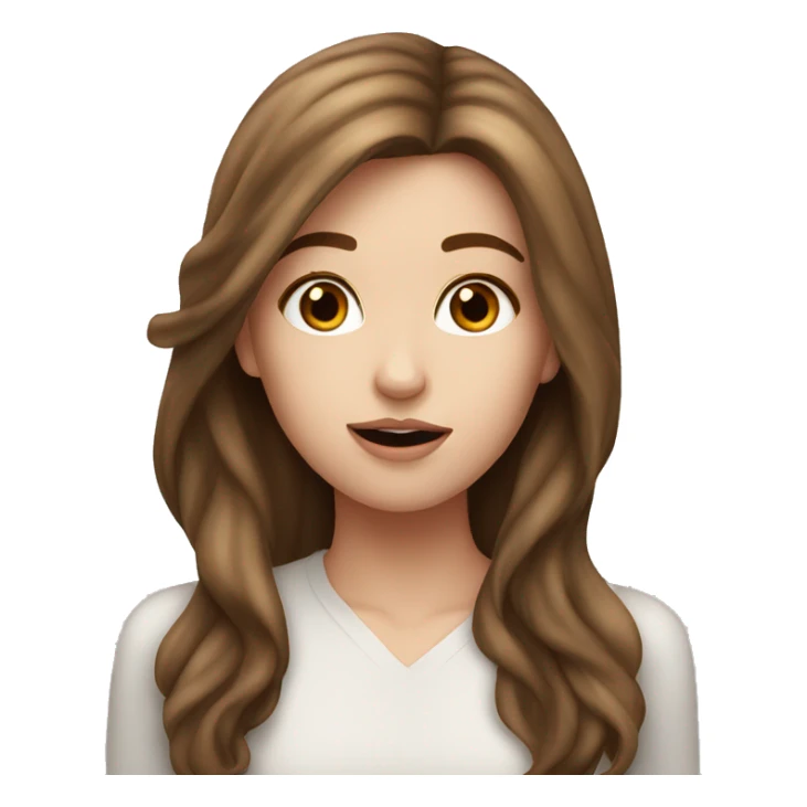 Pretty white girl with brown hair blowing a kiss  sticker