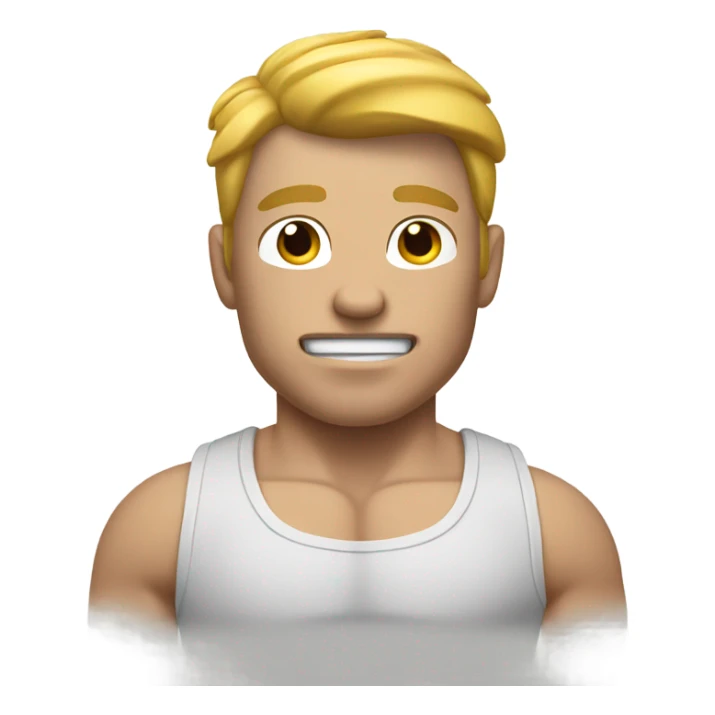 A muscular white-skinned man emoji. sticker