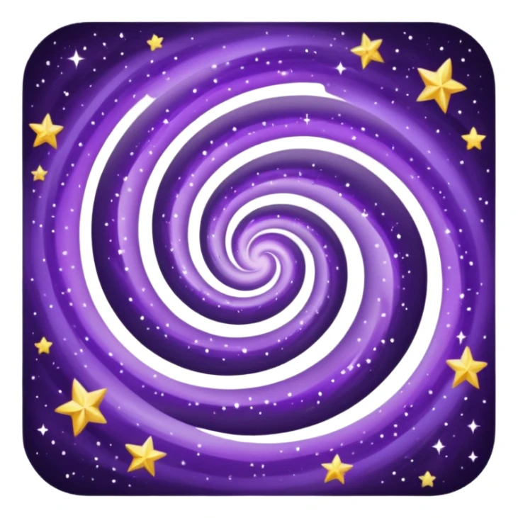 Purple Galaxy emoji with shining stars sticker