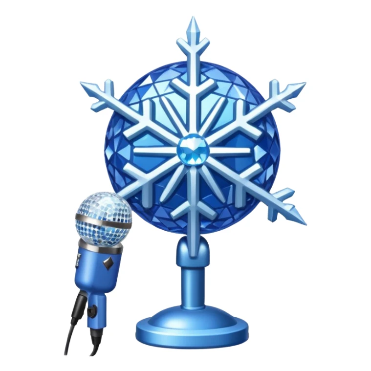 An emoji that represents the K-pop group Seventeen and also symbolizes my personal icon ❄️, along with a Seventeen-related 💙and 🪩🎤💎element of your choice reflecting the group's concept." sticker