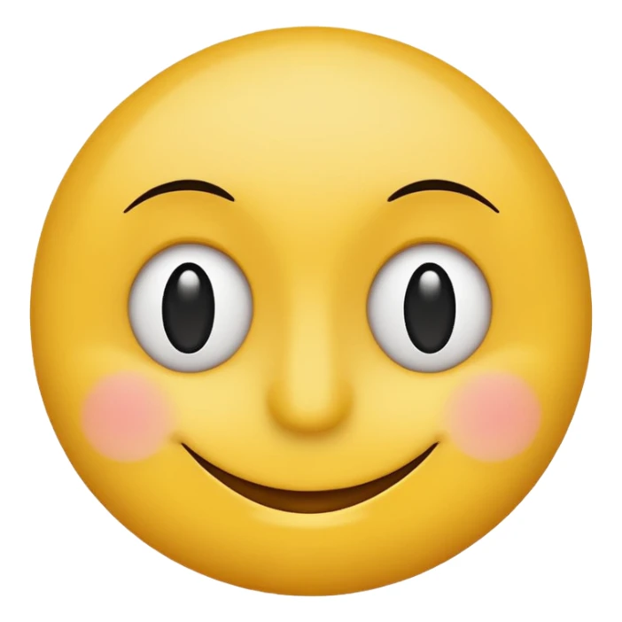 round yellow smiley face with left eye as bold 'o', nose as lowercase 'j', right eye as sideways 'i' wink, friendly cartoon style sticker