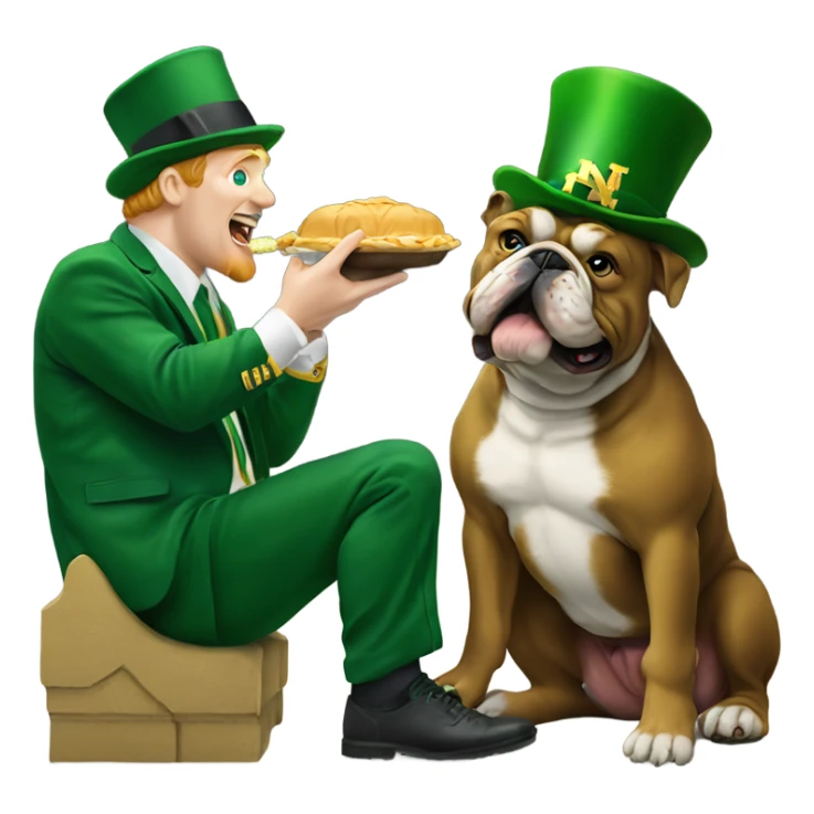 Notre dame Irish leprechaun eating bulldog sticker