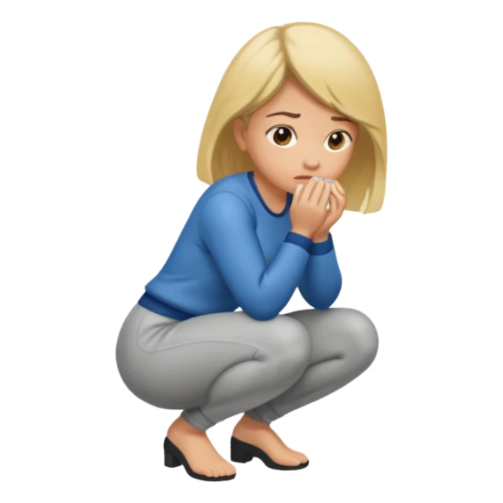 Woman squatting and pissing sticker