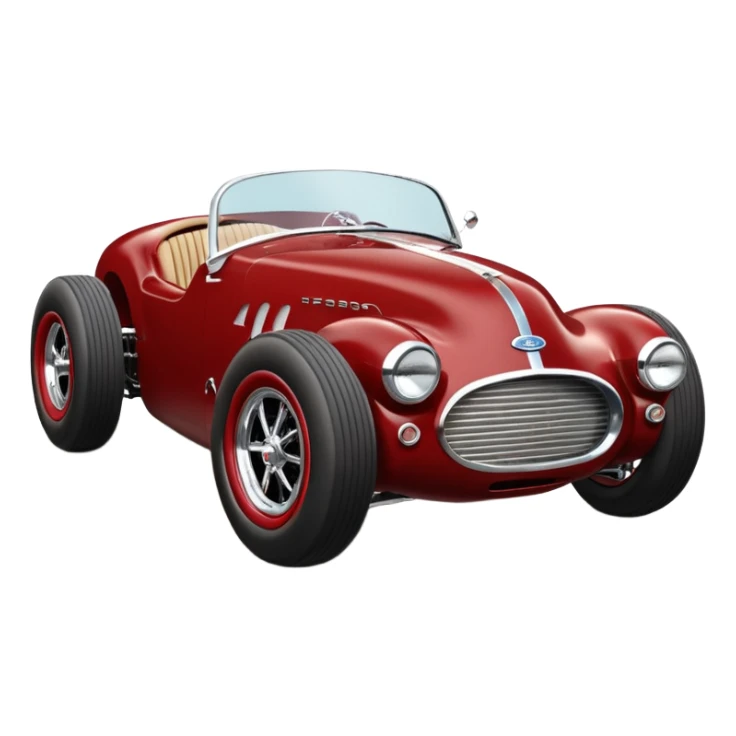  Brown-red Fenderless extended-wheelbase 1953 luxury racing Ford lowered powerful V-8 engined racing car featuring advanced rugged 4 wheel independent suspension, power steering, disc brakes, small leather covered steering wheel, side mounted cowl exhaust  sticker