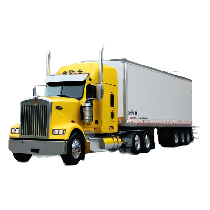 Yellow kenworth 880 with landoll 930E trailer  sticker