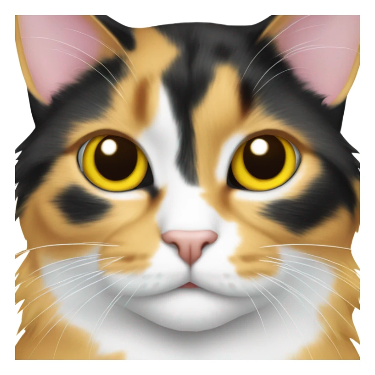 calico cat bright yellow eyes sticker