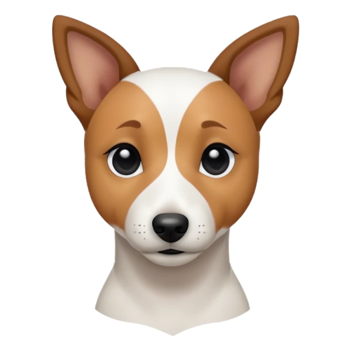 a fully white jack russell the size of a kelpie with a half white face sticker