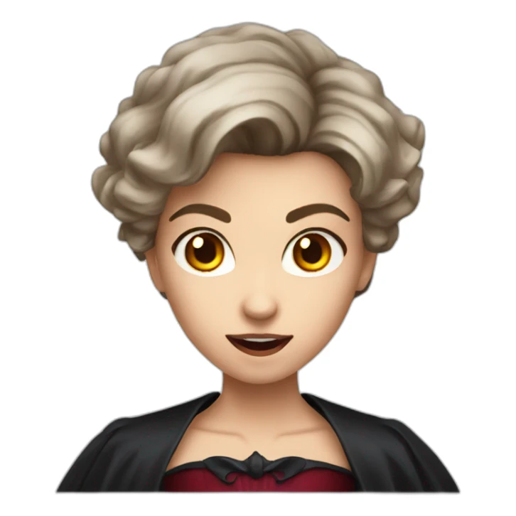 female vampire surprised, she with very short brown hair and with claws sticker