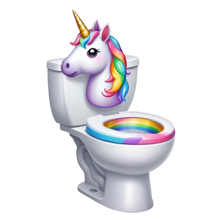 Unicorn poop in the toilet sticker