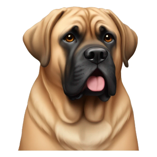 An apricot and black English mastiff sticker