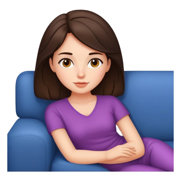 brunette girl relaxing on sofa sticker