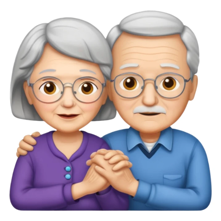 Grandma and grandfather hold each other's hands sticker