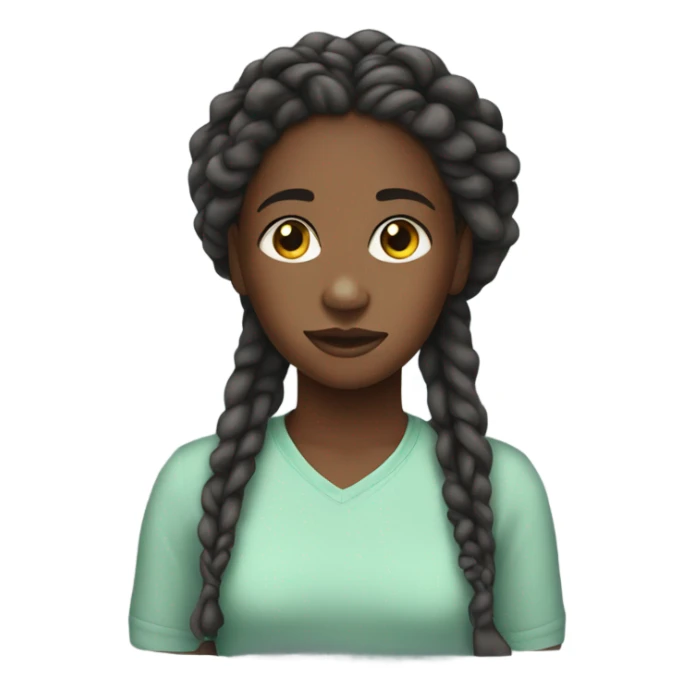 black girl teenager with locs sticker