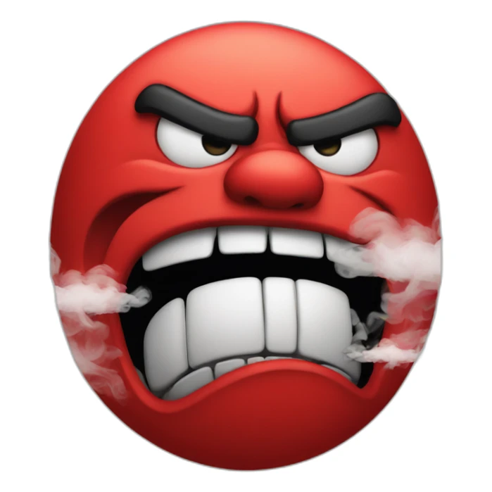 Red angry face with smoke coming out of the nose sticker