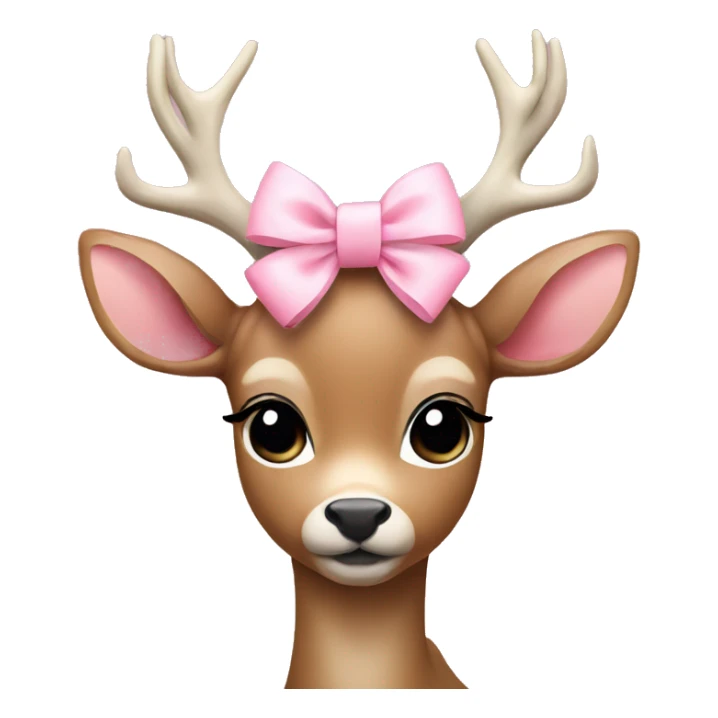 deer with baby pink bows sticker