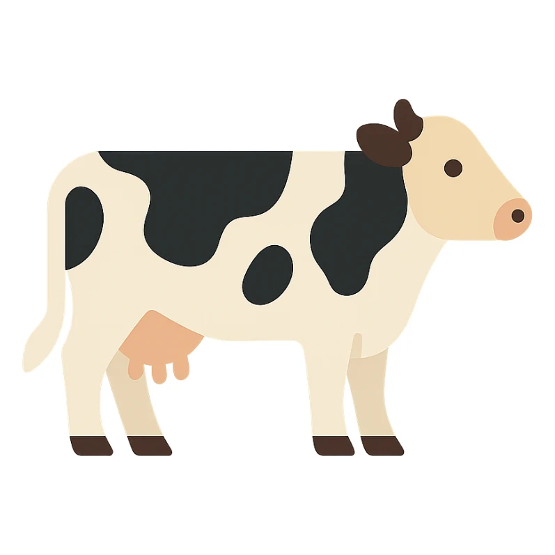milk cow, modern color icon style, simple and clear sticker