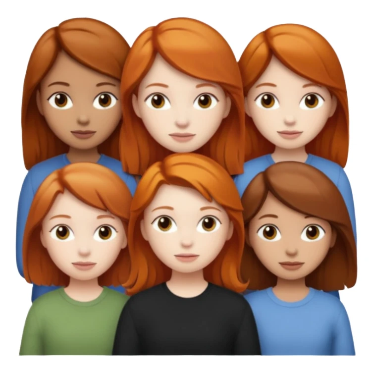 one ginger girl two brown haired girls sticker