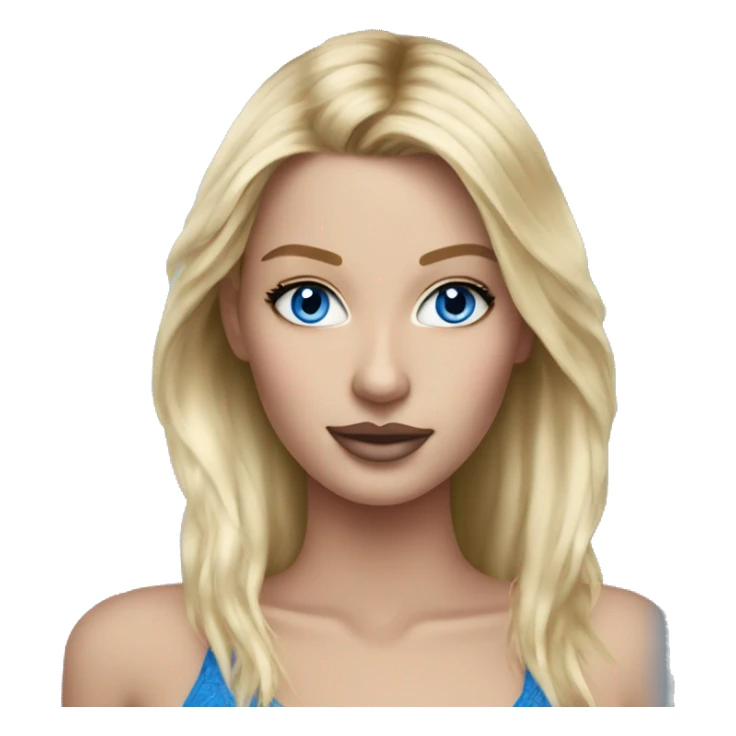 Realistic victoria secret model blonde blue eyes  sticker