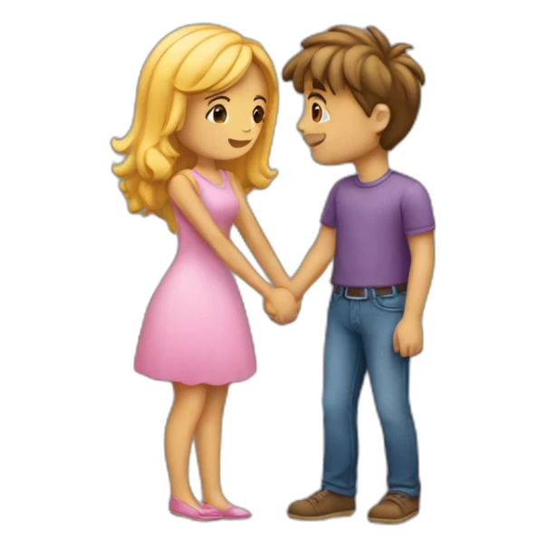 femme et homme qui refont un bisous sticker