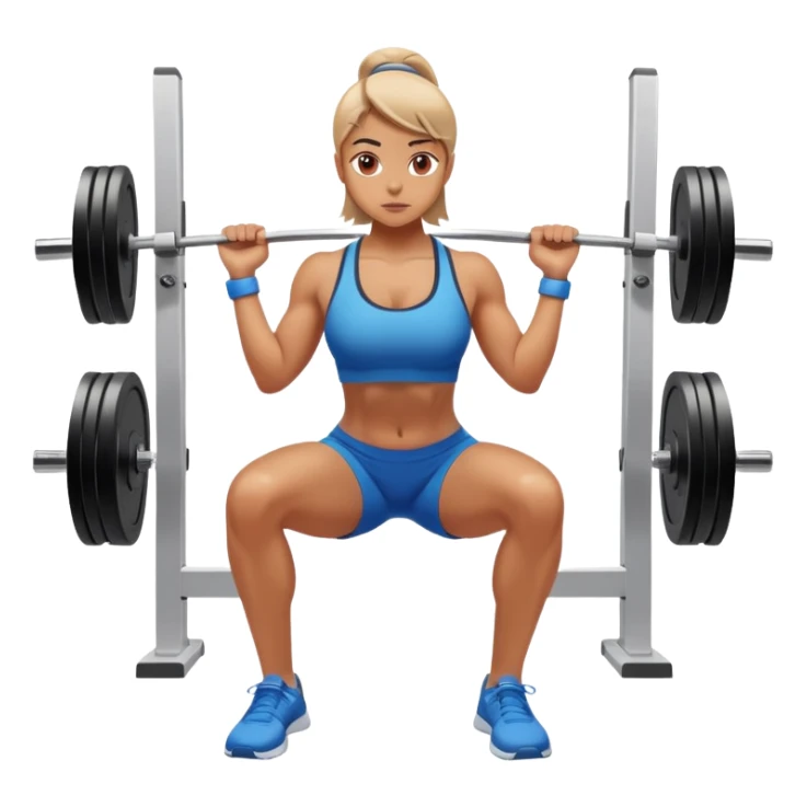 Person with perfect posture doing a squat at the gym sticker