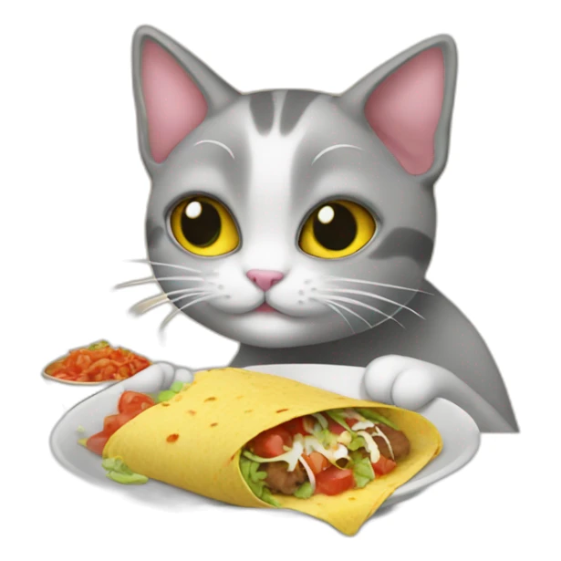 Cat eating french tacos sticker