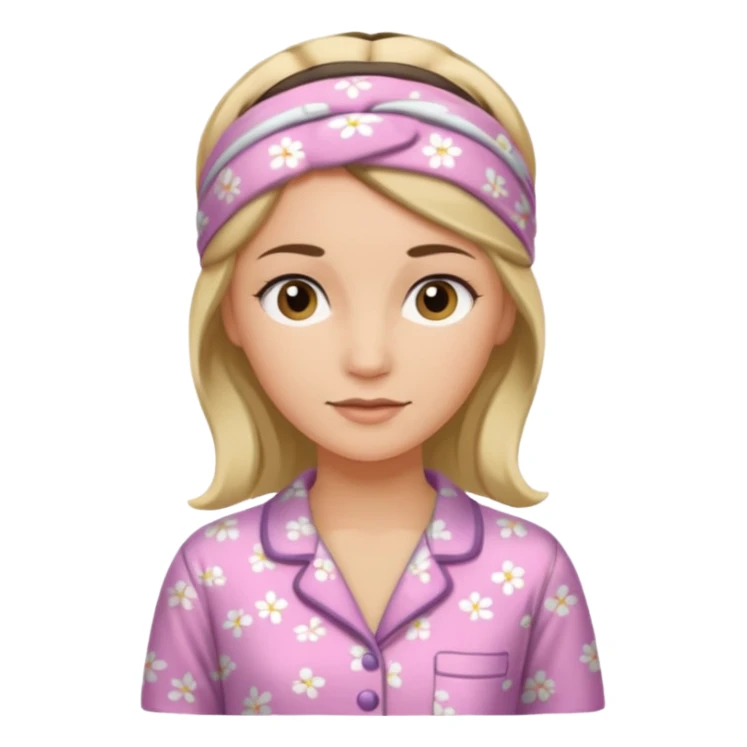 women in pyjamas with headband sticker