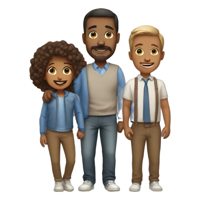 family mother father son sticker