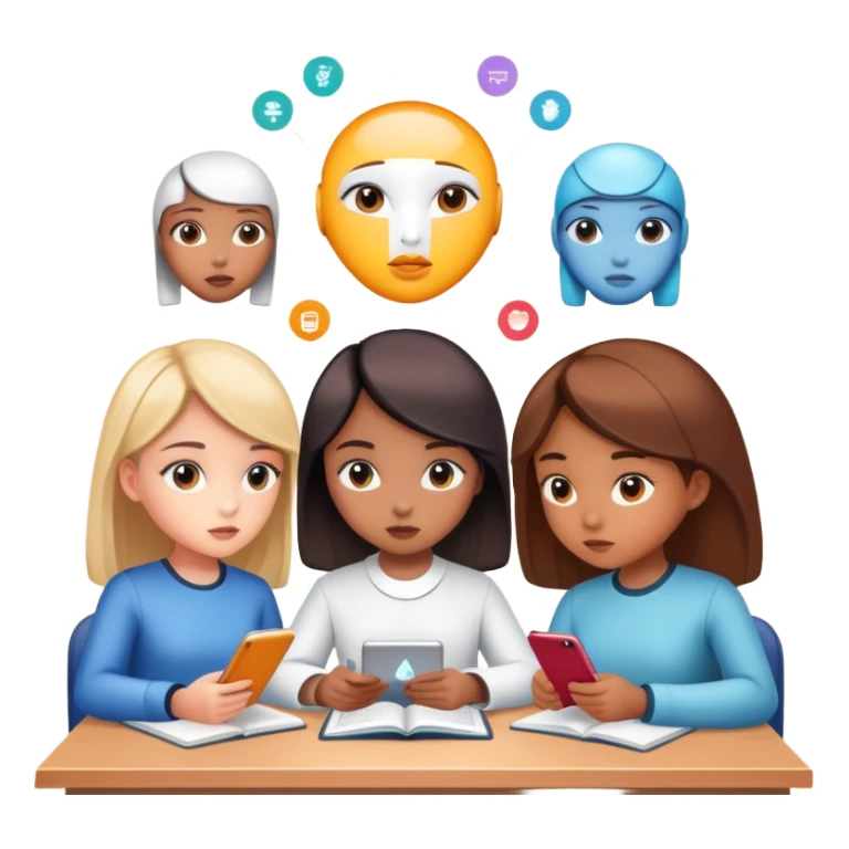 tribu de niñas en inteligencia artificial sticker