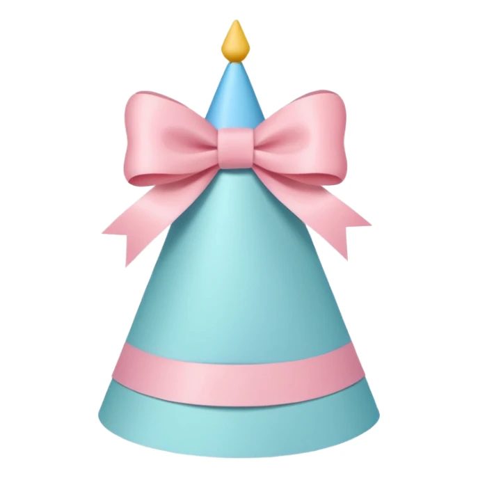birthday hat with a bow, pastel colors sticker