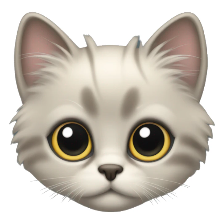 A dometic long hair kitten with super round and big eyes sticker