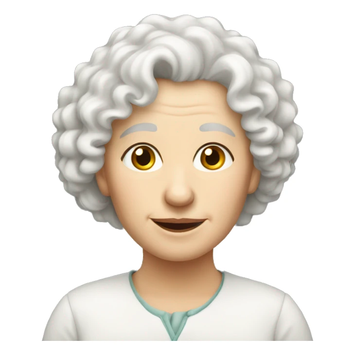 European, white curly hair, elderly, female sticker