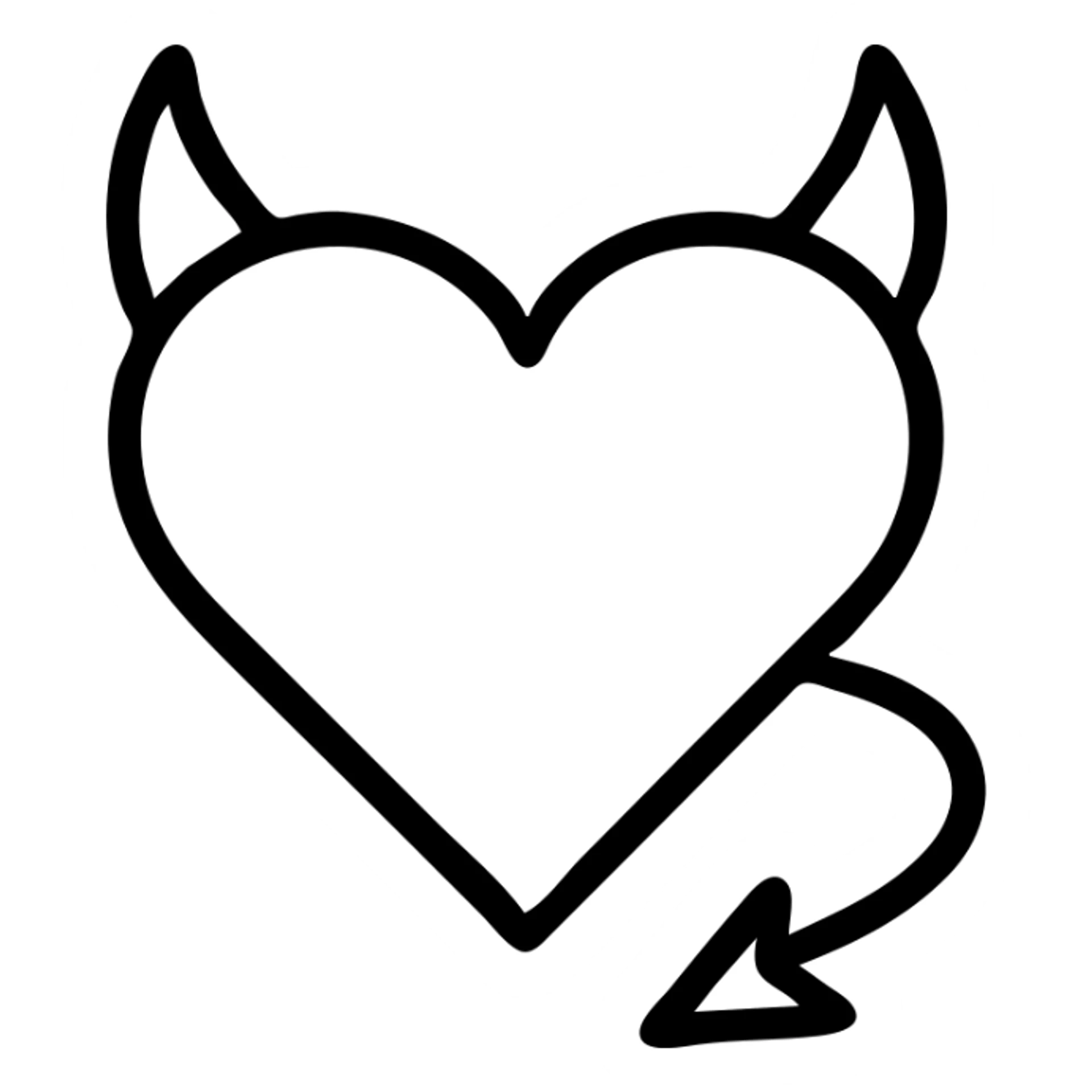 minimalist devil heart icon, red heart with subtle shadow, no tail sticker