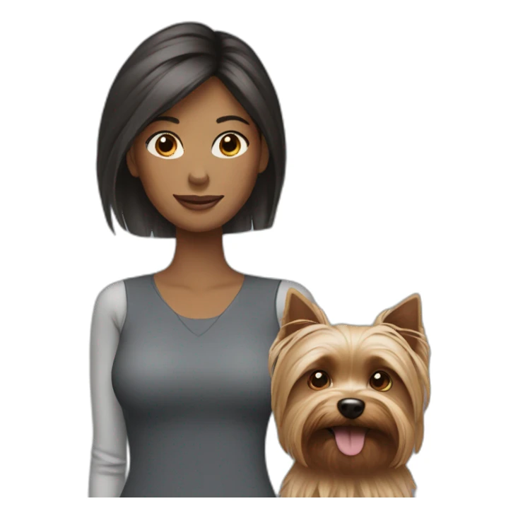 Woman-with-yorkie sticker