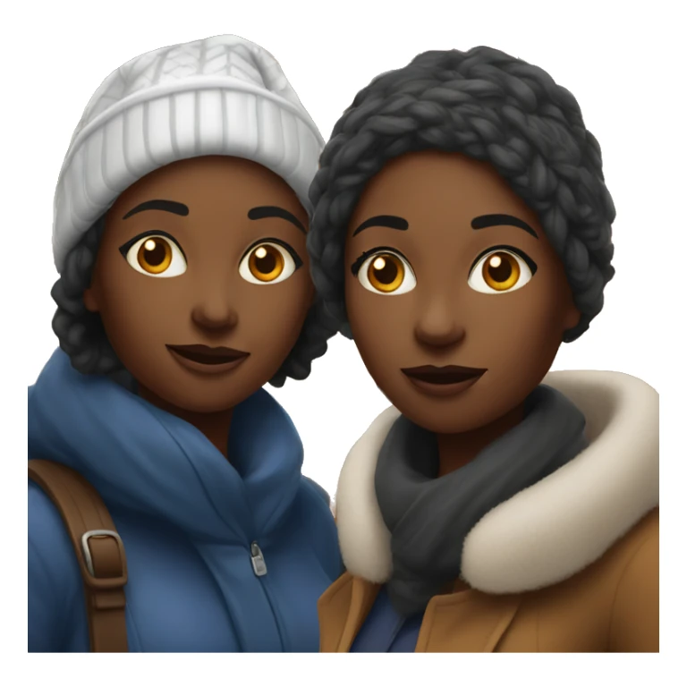 Two black women at a Christmas market sticker