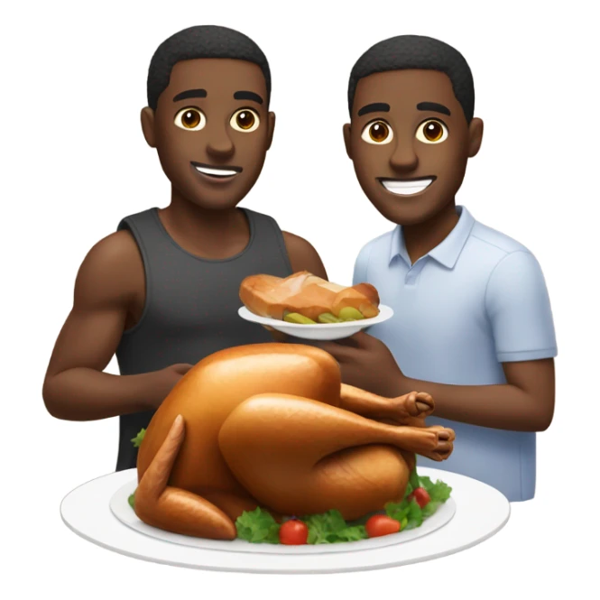 african american guy eating turkey sticker