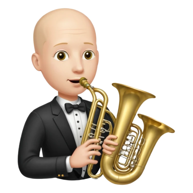 Tuba, von gltzköpfigen Mann gespielt sticker