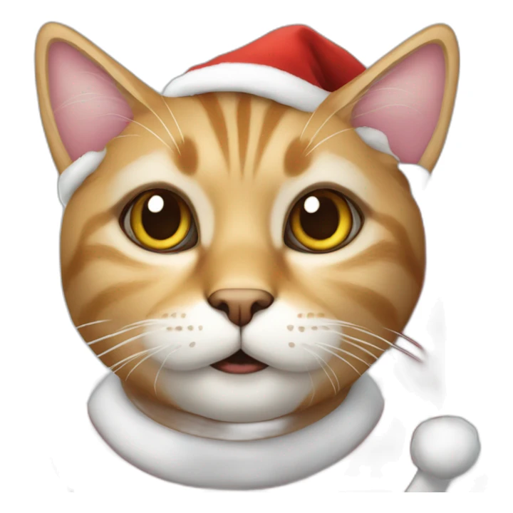 a cat in Santa Claus costume sticker