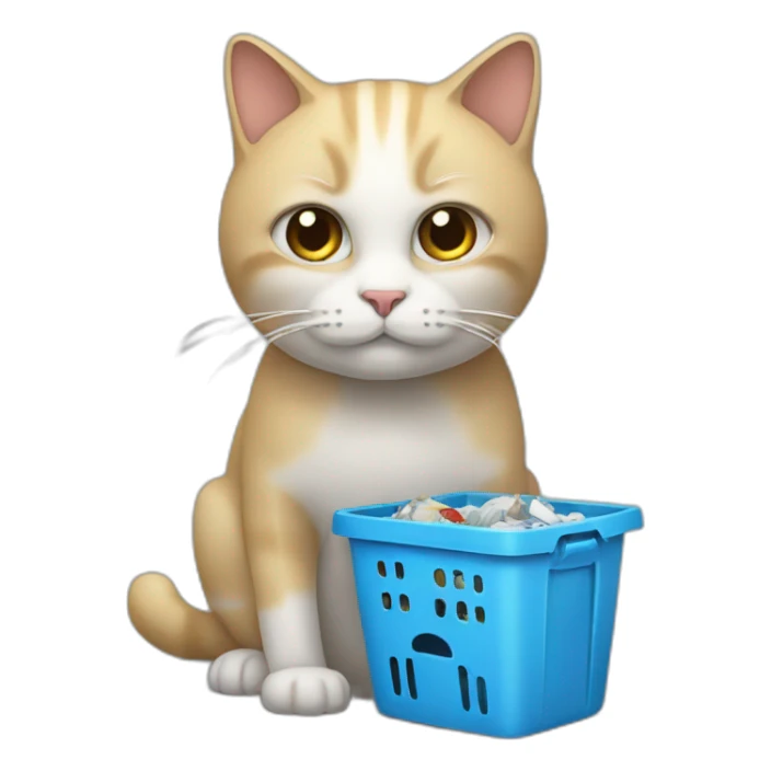 Un chat mort dans une poubelles sticker