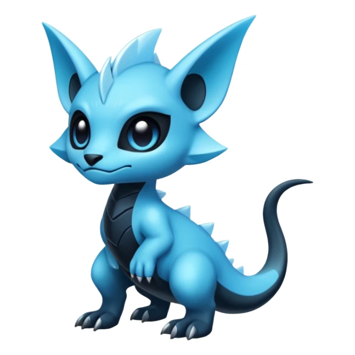 Shiny Dark Edgy  Inteleon-Amaura-Fakémon-hybrid-creature (full body)  sticker