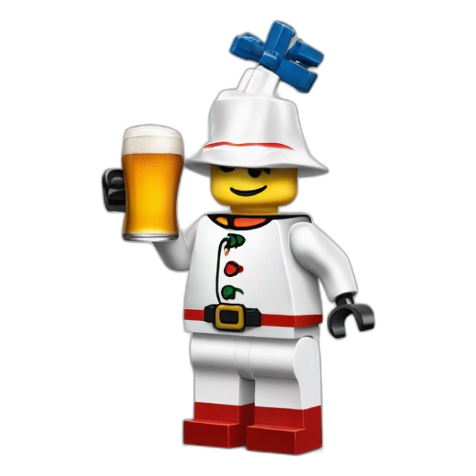 Bonhomme lego buvant une biere sticker